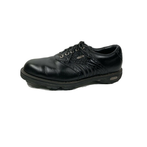 Hi-Tec Golf Shoes Custom Comfort CDT Sympa Tex All Weather Black 9 US, 8 UK EUC - Picture 1 of 8